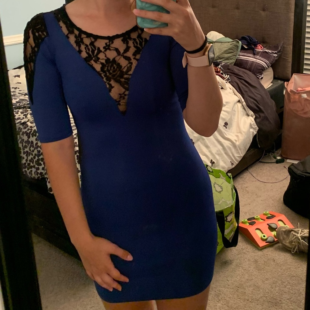 Black and blue tight dress size x small from Charlotte Russe